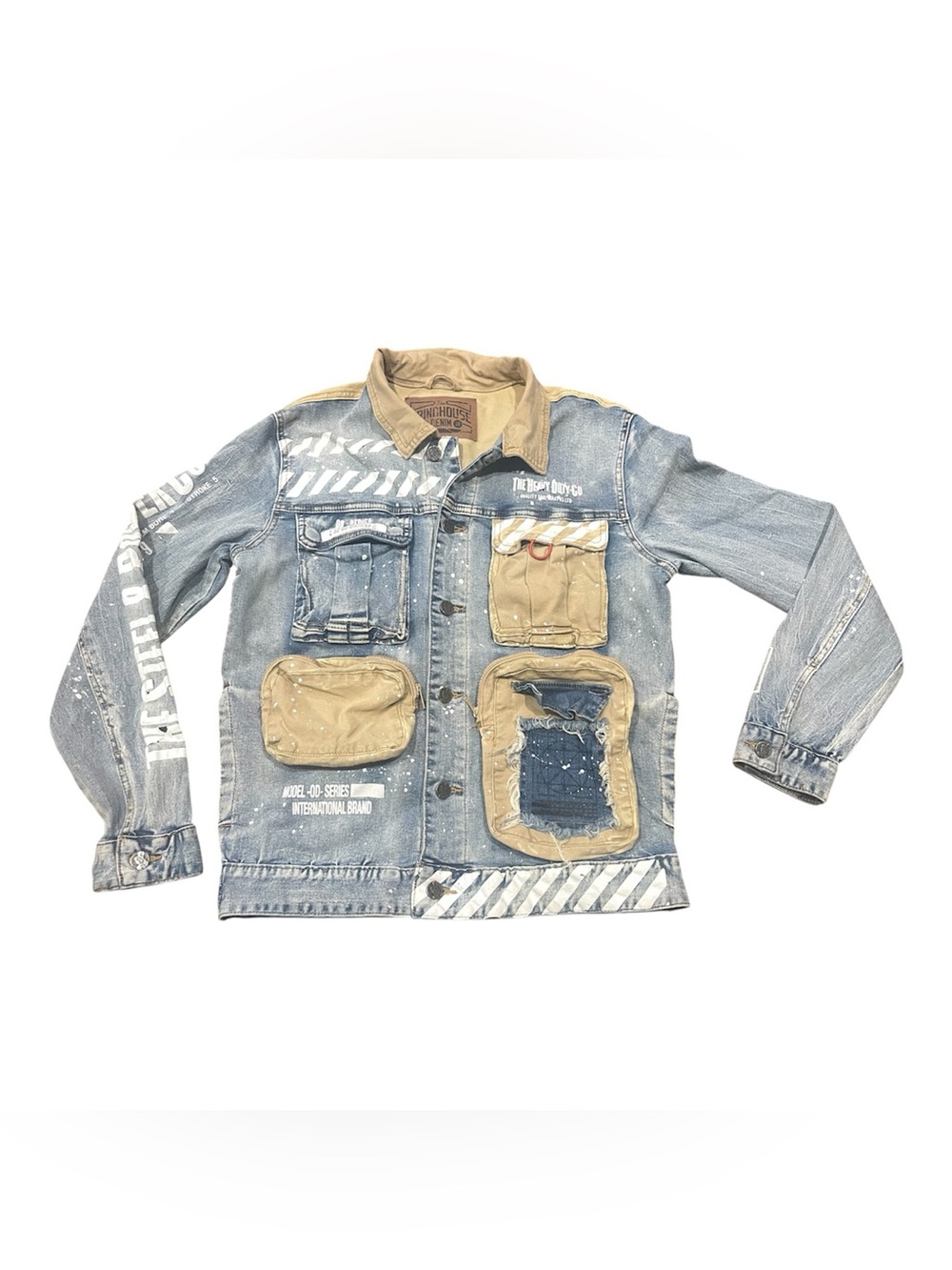 UTILITY PATCHWORK DENIM Casual JACKET Men’s Size M